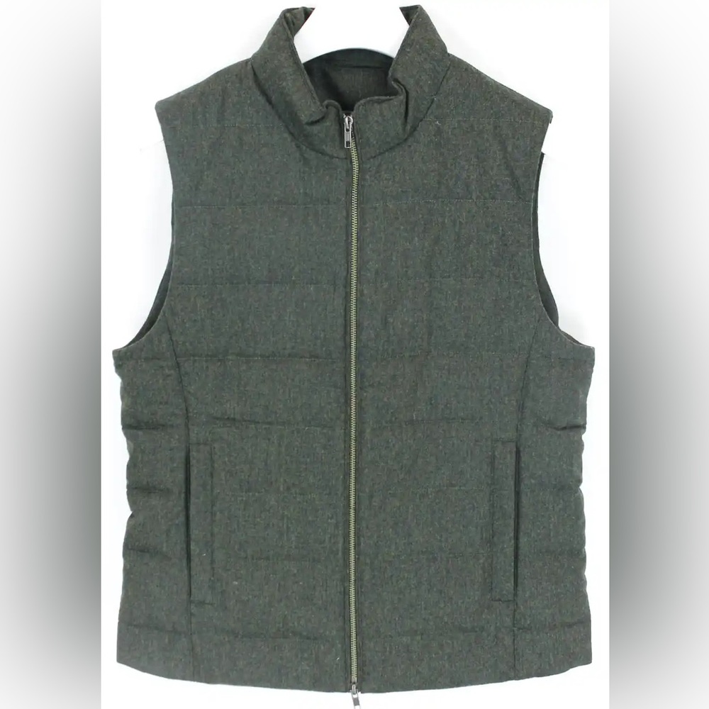 Suit Supply Chengdu Men’s Waistcoat Large Full Zip Wool Vest with Down Interior